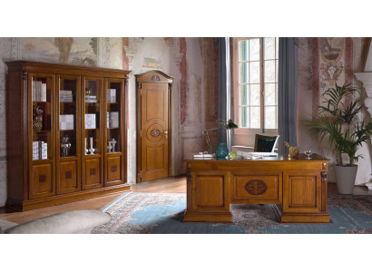 Escritorio Mesa de oficina Mesas de madera noble de estilo barroco rococó antiguo de 185x90 cm.