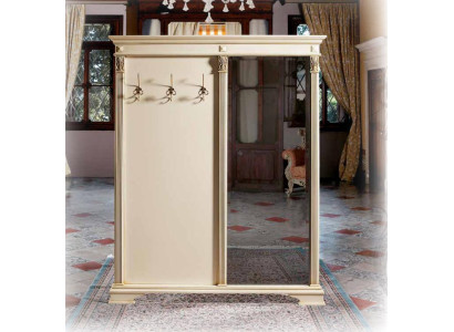 Garderobe Espejo Perchero blanco Panel de perchero Vestíbulo Italia