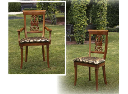 Silla Marrón Diseño Sala de estar Madera Sillas de comedor Tapizadas con reposabrazos