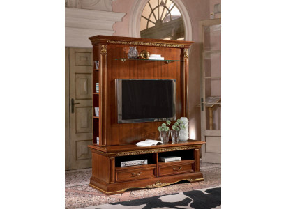 Mueble de televisión Mueble de pared Mueble de salón Mueble de TV en madera maciza Estilo rústico en madera maciza