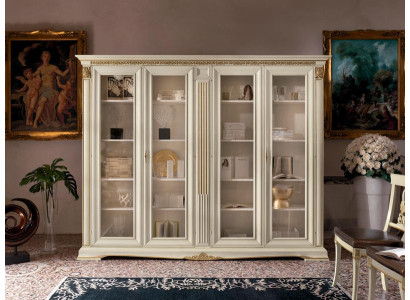 Vitrina armario Vitrinas Sala de estar Vitrinas Armarios Diseño Barroco Rococó Madera maciza