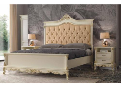 Cama diseño Chesterfield de lujo camas de hotel de madera maciza 180x200 dormitorio cama italia muebles
