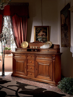 Cómoda Buffet XXL Cómodas Armario Barroco Rococó Aparador Consola Madera Maciza