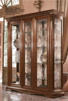 Vitrina Vitrinas Armario de cristal Estantería del salón Barroco Rococó Madera real