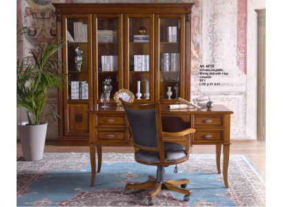 Conjunto de oficina, escritorio, mesa, silla de jefe, sillón, set de 2 piezas, barroco.