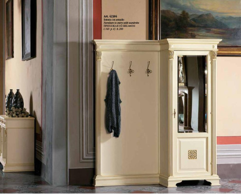 Conjunto de guardarropa con espejo, estante de pared, gancho, armario, perchero para ropa, recibidor.