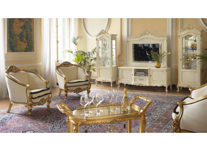 Clásico sillón individual Barroco Rococó italiano Muebles tapizados de una plaza