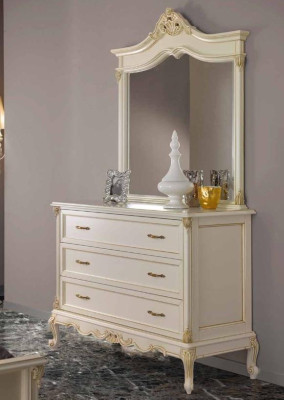 Dormitorio cómoda armario Clásico aparador con espejo Muebles de estilo elegante