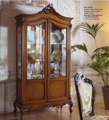 Vitrina noble de estilo antiguo barroco rococó clásico de salón con armario de vidrio