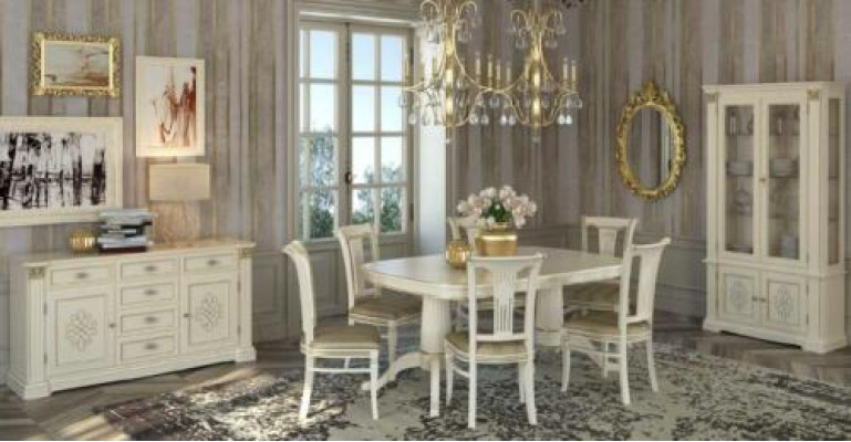 Establezca 4 sillas de comedor de diseño de grupo de muebles con respaldo de madera.