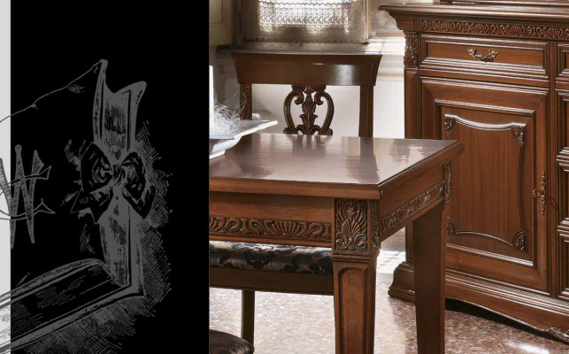 Mesa de comedor Mesas de comedor Mesas Mesa Diseño Clásico de madera Barroco Rococó Italia