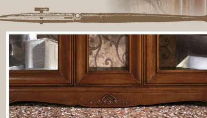 Comedor completo Mesa Cómoda Set de 4 sillas Vitrina Barroca Madera maciza