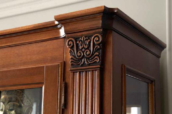Clásico salón vitrina aparador RTV estante pared armario 3 piezas de madera maciza
