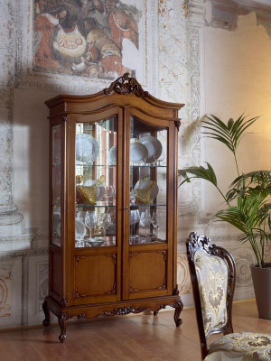 Vitrina noble de estilo antiguo barroco rococó clásico de salón con armario de vidrio
