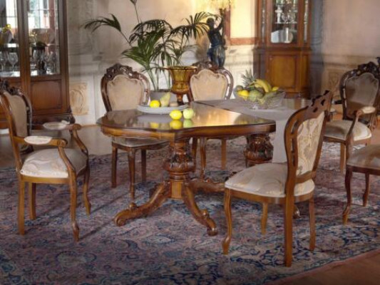 Mesa de comedor con 6 sillas conjunto de comedor de madera maciza de 7 piezas nuevo.