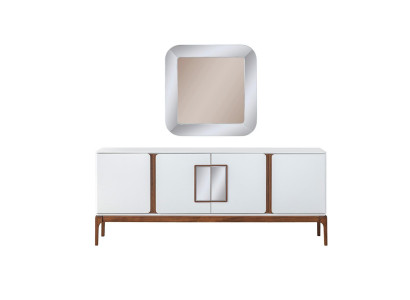 Set de comedor de lujo, aparador, espejo, conjunto moderno de comedor de 2 piezas, cómoda