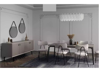 Juego de comedor elegante 6 piezas Grupo de comedor conjunto de mesa