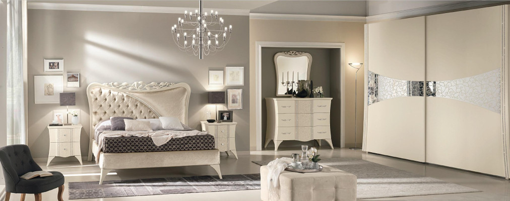 Dormitorio Cama Mesita de noche Consola Armario moderno de madera Set de lujo de 6 piezas.