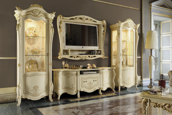 Diseño mueble de salón aparador 2x armario rtv marco aparador 4 piezas set vitrina