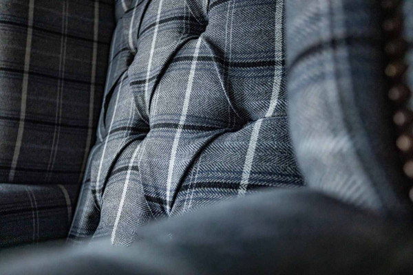 Sillón Chesterfield con orejas Sillón Sofá de 1 plaza Sofá Textil Sillones Tela