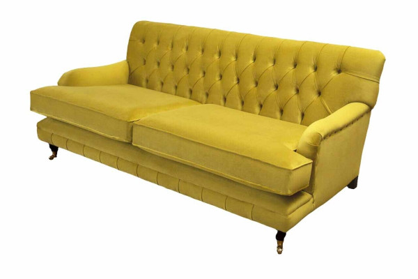 Sofá Chesterfield tapizado 3 plazas amarillo Amarillo Sofás Coches