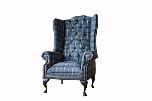 Sillón Chesterfield con orejas Sillón Sofá de 1 plaza Sofá Textil Sillones Tela