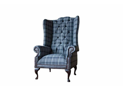 Sillón Chesterfield con orejas Sillón Sofá de 1 plaza Sofá Textil Sillones Tela