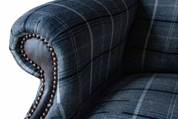 Sillón Chesterfield con orejas Sillón Sofá de 1 plaza Sofá Textil Sillones Tela