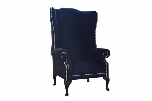 Chesterfield sillón orejero diseño lujo tejido sofás de tela 1 plaza tapizado