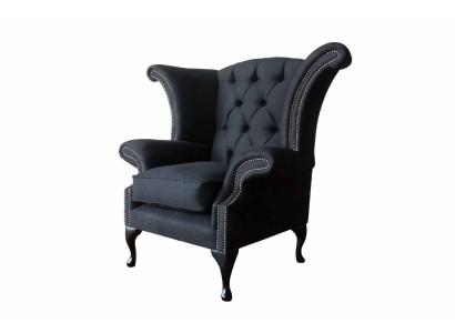 Chesterfield Textil Sofá tapizado Diseño Sofá Sillón 1 asiento Sillón con orejas