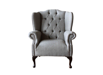 Lujo acolchado Clásico Sillón Chesterfield Orejero Butaca Individual Nuevo