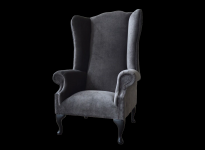 Sillón orejero, sillón de diseño, sofá tapizado, sofá Chesterfield, textil, muebles.