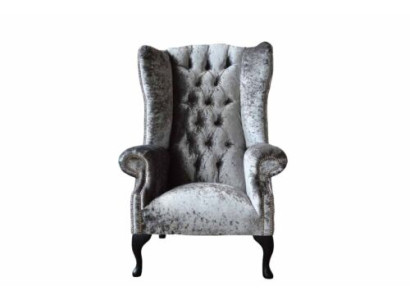 Sillón Chesterfield Sillón Sofá 1 Plaza Gris Tela Textil Nuevo