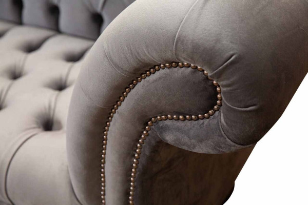 Chesterfield sofá de diseño de 3 plazas tapizado de tela de lujo