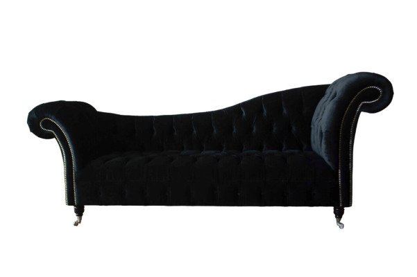 Sofá de lujo de tela Chesterfield, sofá tapizado de 3 plazas, azul terciopelo
