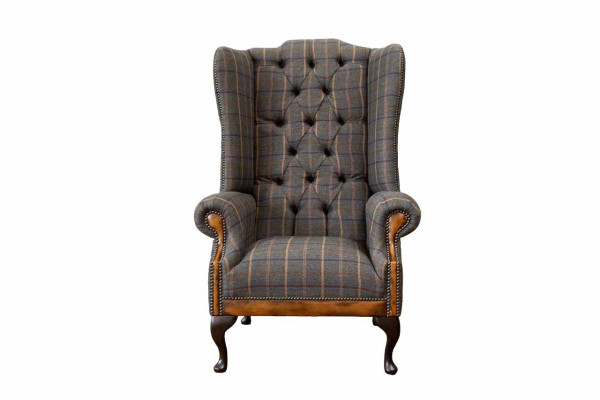 Chesterfield Sillón Sofá Tapizado de 1 Plaza Textil Butaca Tapizada