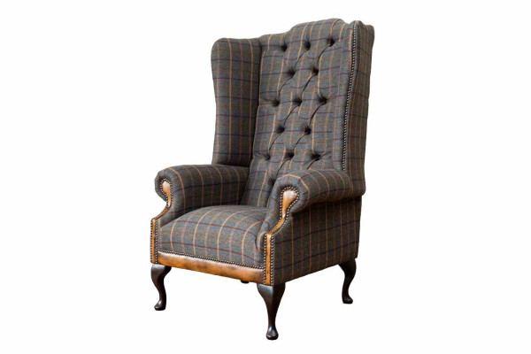 Chesterfield Sillón Sofá Tapizado de 1 Plaza Textil Butaca Tapizada