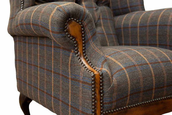 Chesterfield Sillón Sofá Tapizado de 1 Plaza Textil Butaca Tapizada