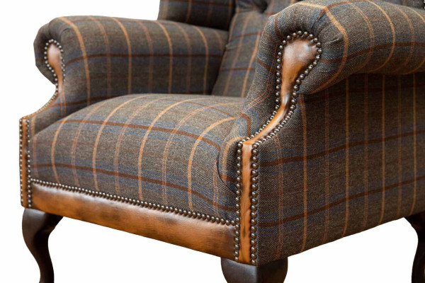 Chesterfield Sillón Sofá Tapizado de 1 Plaza Textil Butaca Tapizada