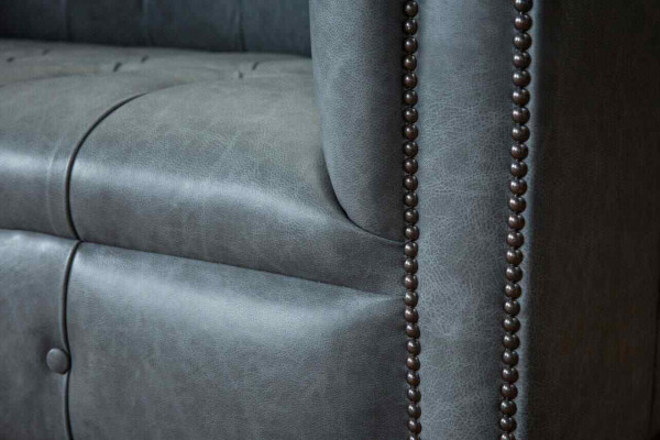 Sofá Chesterfield Sofá Sofás acolchados Clásico de 2 plazas Asiento de cuero