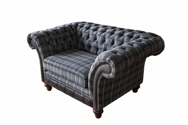 Chesterfield sillón sofá de 1 plaza tela tela sofás tapizados de tela nuevos