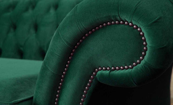 Chesterfield Sofá de tela de estilo moderno de 3 plazas.