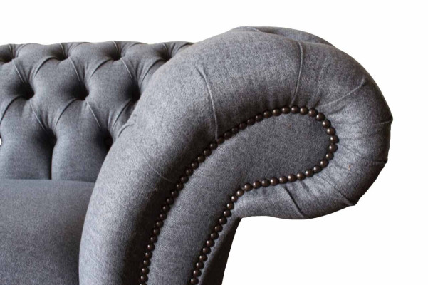 Sofá Chesterfield de 3 plazas Sofá tapizado de tela de lujo Sofás 
