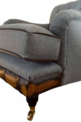 Sillón orejero asiento tela de lujo salón clásico chesterfield