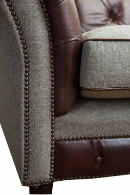 Chesterfield sillón orejero gris juego de sofás sillón sofá sofá de cuero nuevo