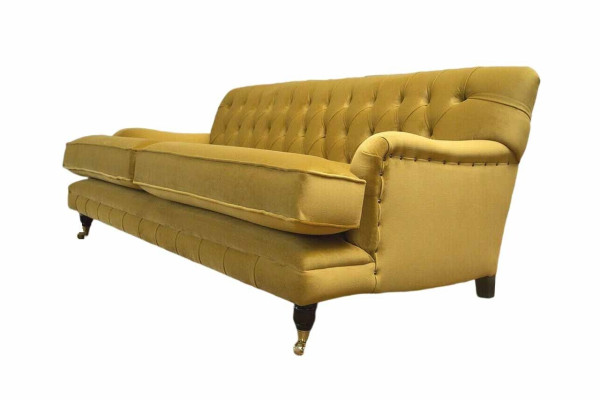 Sofá de 3 plazas amarillo Sofá tapizado Sala de estar Diseño elegante Clásico