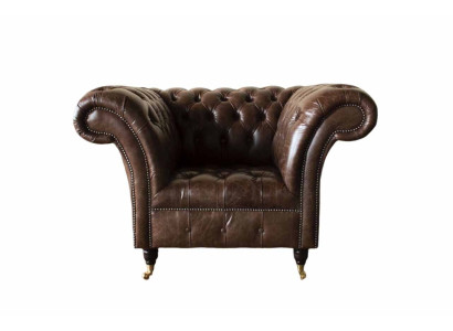 Sillón Chesterfield diseño clásico sala de estar tapizado individual estilo muebles