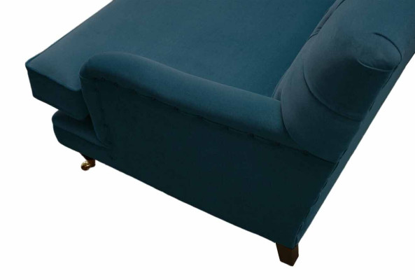 Diseño Chesterfield Sofá de lujo 3 plazas Azul Sofá de tela Nuevo