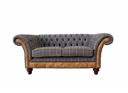 Sofá Chesterfield de 2 plazas, diseño de sofá de estilo de muebles de lujo en tela.