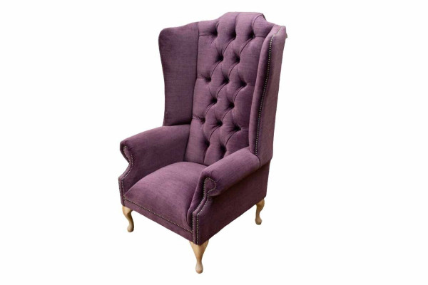 Sillón tipo orejero de diseñador, textil, 1 asiento, sofás, cojín Chesterfield, asiento.